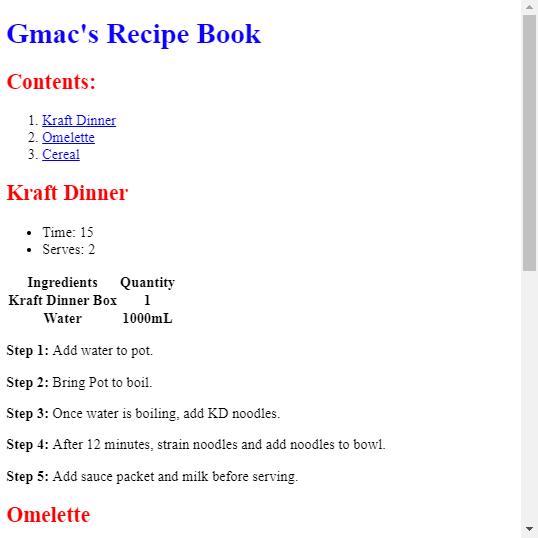 Recipe Book